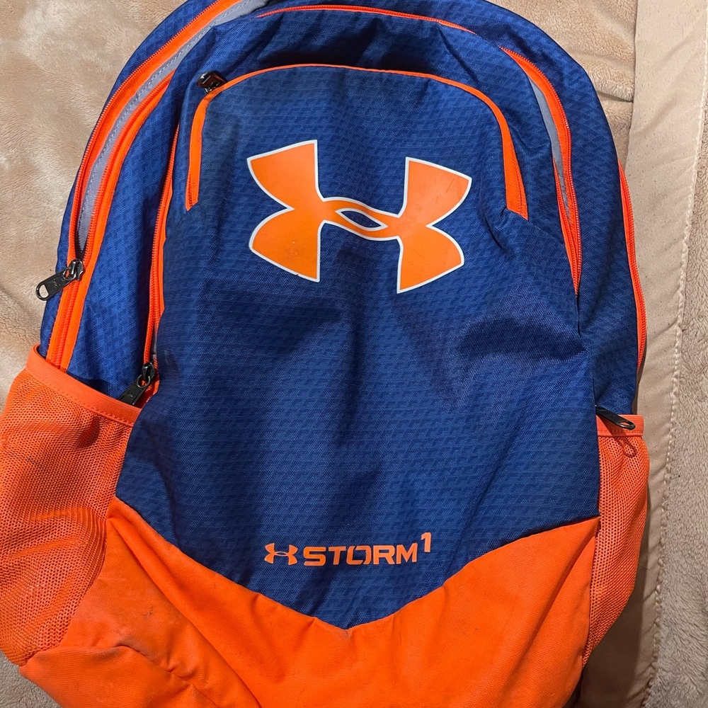 Under Armour Storm Backpack in Blue and Orange